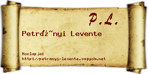 Petrányi Levente névjegykártya