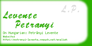 levente petranyi business card